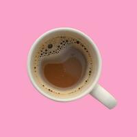 copo do quente café em Rosa fundo. foto