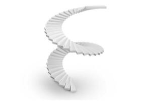 espiral Escadaria isolado em branco fundo foto