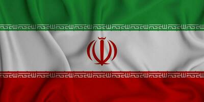 realista acenando bandeira do Irã, 3d ilustração foto