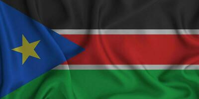 realista acenando bandeira do sul Sudão, 3d ilustração foto