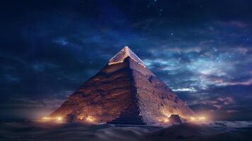 mágico pirâmide. ilustração ai generativo foto