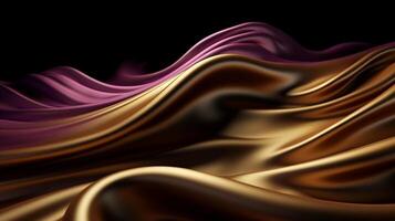 excepcional estabelecimento com onda brilhante ouro e roxa ponto seda superfície. criativo recurso, ai gerado foto
