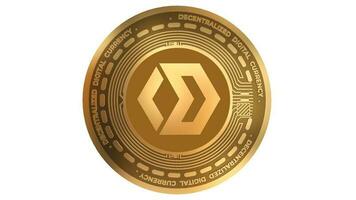 3d render dourado rede de blocos quadra criptomoeda moeda símbolo fechar acima foto