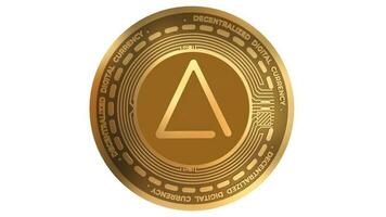 3d render dourado agrelo delta dlt criptomoeda moeda símbolo fechar acima foto