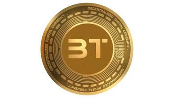 3d render dourado blocktix tx criptomoeda moeda símbolo fechar acima foto