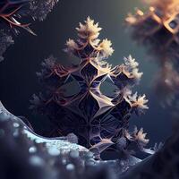 fractal 3d ilustração do abstrato geométrico composição digital arte funciona., ai generativo imagem foto