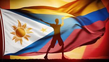 feliz nacional feriado. célebre anualmente em Junho 12 dentro filipino. ai gerado. foto