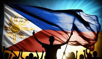 feliz nacional feriado. célebre anualmente em Junho 12 dentro filipino. ai gerado. foto