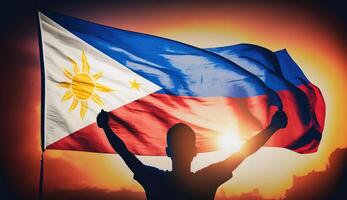 feliz nacional feriado. célebre anualmente em Junho 12 dentro filipino. ai gerado. foto