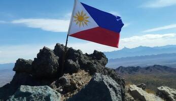 feliz nacional feriado. célebre anualmente em Junho 12 dentro filipino. ai gerado. foto