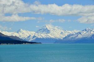 aoraki, mt. cozinhar, lago pukaki, sul ilha, Novo zelândia foto