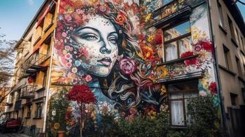 ao ar livre Prêmio rua arte às cidade com generativo ai foto