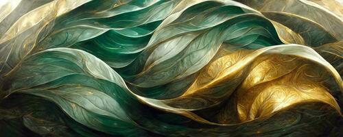 mármore efeito fundo ou textura. espetacular abstrato brilhante dourado sólido líquido ondas. rodopiando dourado e azul pastel padrão, brilhando dourado e verde cor, mármore geométrico, vintage, foto