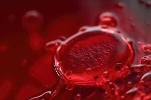macro tiro do vermelho sangue células dentro artéria. generativo ai foto