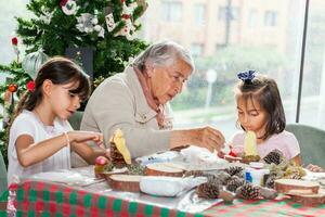 avó ensino dela netas quão para faço Natal natividade trabalhos manuais - real família foto