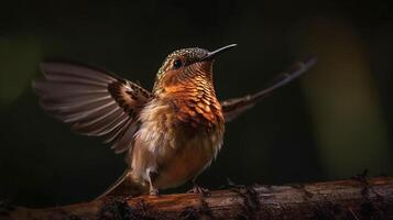 a lindo ameaçadas de extinção ruivo beija Flor - selasforo Rufus - generativo ai. foto