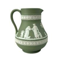 vintage verde jasperware wedgwood jarro foto