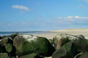 a sem fim de praia às a norte mar hvidbjerg encalhar blavand Dinamarca foto