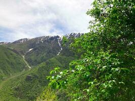 lindo natureza panorama e montanha. azul céu. Armênia, vayots dzor província foto