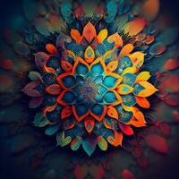 abstrato fractal flor. criativo elemento para Projeto. digital colagem., ai generativo imagem foto