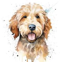 fofa aguarela goldendoodle cachorro. ilustração ai generativo foto