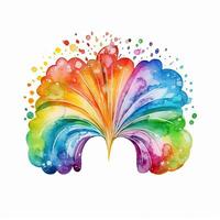 aguarela arco-íris. ilustração ai generativo foto