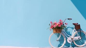 bicicleta com flores ilustração ai generativo foto