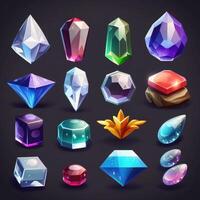 brilhante jogos cristal gema ai gerado foto