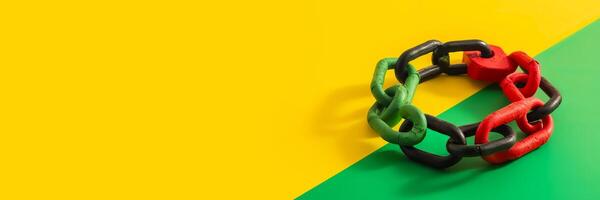 dezenove independência dia. bandeira com cadeia é uma símbolo do libertação a partir de escravidão. generativo ai ilustração foto