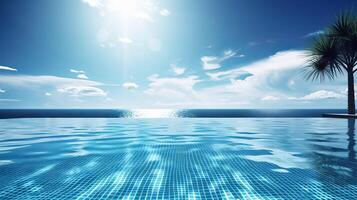 esvaziar natação piscina dentro tropical recorrer dentro verão fundo. generativo ai ilustração foto