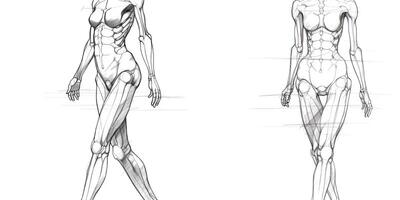 ai gerado. ai generativo. humano corpo anatomia esboço. pode estar usava para sudy remédio decoração. gráfico arte foto