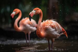 flamingo pássaro . ai gerado foto