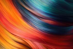 lindo arco Iris cabelo fundo. saudável suave brilhante cabelo. generativo ai foto