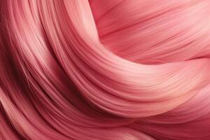 lindo Rosa cabelo fundo. saudável suave brilhante cabelo. generativo ai foto