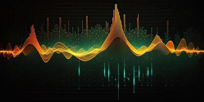 ai gerado. ai generativo. música audio volume espectro gráfico. Além disso pode estar usava para estoque marketing forex análise. gráfico arte foto