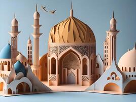 mesquita papel cortar Projeto estilo ai gerado foto