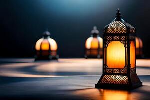 árabe lanterna Ramadã generativo ai foto