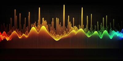 ai gerado. ai generativo. música audio volume espectro gráfico. Além disso pode estar usava para estoque marketing forex análise. gráfico arte foto