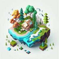 3d ilustração do conceito ecologia, ai generativo foto