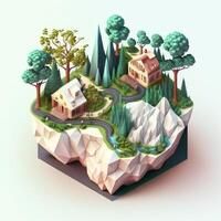 3d ilustração do conceito ecologia, ai generativo foto