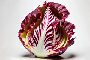 fresco folha do radicchio italiano chicória isolado. generativo ai foto