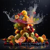 uma grupo do fruta generativo ai gerado foto