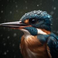 uma azul e laranja pássaro generativo ai gerado foto