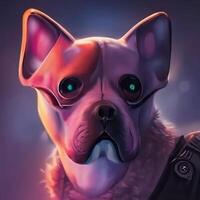 futurista cachorro criada com generativo ai foto