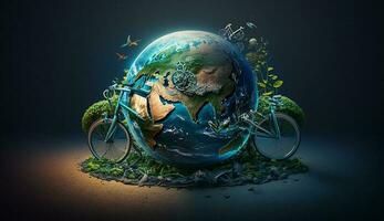 mundo bicicleta dia Junho 3 colorida foto ilustração