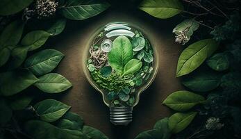 eco natureza luminária salvando energia mundo ambiental dia foto