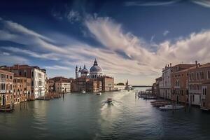 panorâmico Visão às Veneza, Itália, criada com generativo ai foto