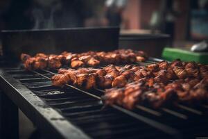 frango Kebab em churrasco, rua comida, generativo ai foto