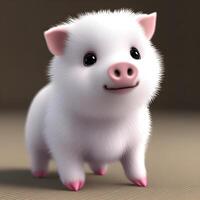 fofa minúsculo pequeno porco filhote , generativo ai foto