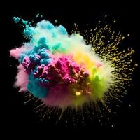 colorida pó explosão dentro a ar, generativo ai foto